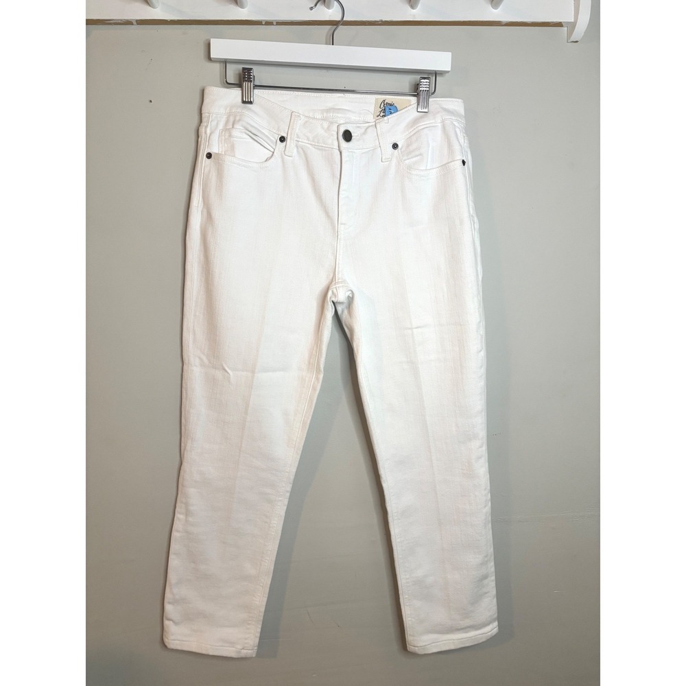 Cosmic‎ Blue Love White Stretch Denim Straight Leg Jeans